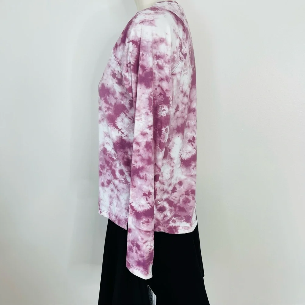 RBX SWEATSHIRT moisture wicking Flexibility PEACH SKIN  stylish marbled purple M - Picture 3 of 11